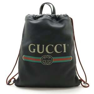 GUCCI Authentic Black Leather Tote Bag